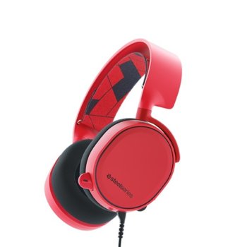 Геймърски слушалки SteelSeries, Arctis 3 Red 7.1,