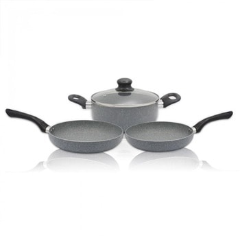 Комплект съдове Oliver Brown SP 1318 CS4B, алуминий, мраморно покритие, 4 части, сив | JAR Computers SAPIR SP 1318 CS4B