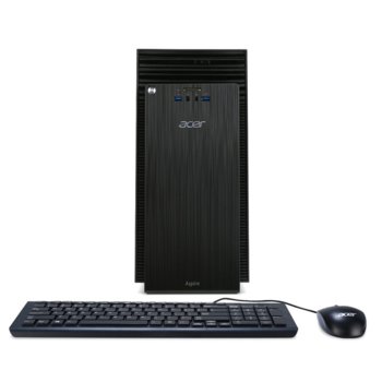 Настолен компютър Acer Aspire ATC-710 (DT.B15EX.014), четири-ядрен Skylake Intel Core i5-6400 2.7/3.3GHz, GeForce GT 730 2GB (HDMI), 8GB DDR3 RAM, 2TB HDD, 4x USB 3.0, Wi-Fi & Bluetooth, клавиатура и мишка, Free DOS | JAR Computers Acer Aspire ATC-710 DT.B15EX.014