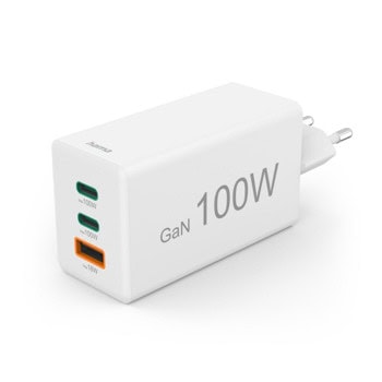 Зарядно устройство Hama 201997, от контакт към 2x USB-C(ж), 1x USB-A(ж), бяло, 100W | JAR Computers Hama 201997