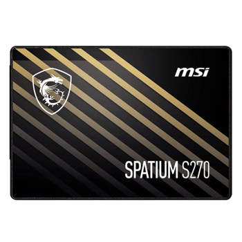 Памет SSD 960GB, MSI SPATIUM S270, SATA 6Gb/s, 2.5"(6.35cm), скорост на четене до 500MB/s, скорост на запис до 450MB/s | JAR Computers MSI SPATIUM S270 SATA 2.5 960GB S78-440P130-P83