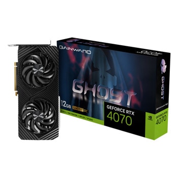 Видео карта Nvidia GF RTX 4070, 12GB, Gainward Ghost, OC, PCI-E 4.0, GDDR6X, 192-bit, DisplayPort, HDMI | JAR Computers Gainward GF RTX 4070 Ghost OC NED4070S19K9-1047B