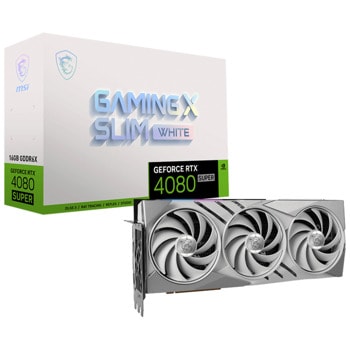 Видео карта Nvidia GF RTX 4080 Super, 16GB, MSI Gaming X Slim White, PCI-E 4.0, GDDR6X, 256-bit, DisplayPort, HDMI | JAR Computers MSI GF RTX 4080 SUPER GAMING X SLIM WHITE