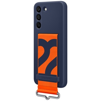 Samsung S22 S901 Silicone Cover with Strap Navy