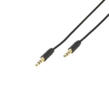 Аудио кабел Vivanco 38767, от Jack(м) 3.5mm към Jack(м) 3.5mm, 1.0м, черен | JAR Computers Vivanco 38767 Аудио кабел 3.5 мм, 1 м