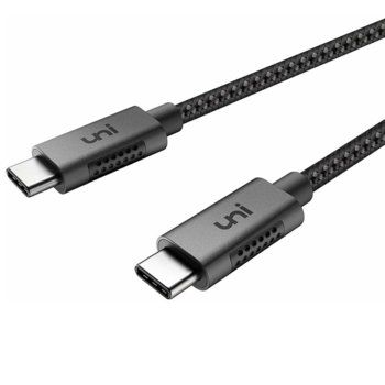 Кабел UNI, от USB C(м) към USB C(м), 3m, сив | JAR Computers UNI USB C(м) to USB C(м) 3m space gray
