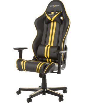 Геймърски стол DXRacer Racing OH/RZ9/NY, черен/жълт | JAR Computers DXRacer Racing Yellow Stripe