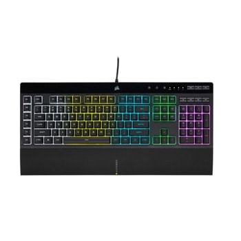 Клавиатура Corsair K55 RGB PRO, гейминг, IP42, RGB подсветка, макро бутони, USB, черна | JAR Computers CORSAIR K55 RGB PRO CH-9226765-NA
