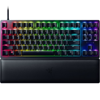 Клавиатура Razer Huntsman V2 Tenkeyless (RZ03-03940300-R3M1), гейминг, механична, лилави Clicky Razer суичове, RGB подсветка, черна, USB | JAR Computers Razer RZ03-03940300-R3M1