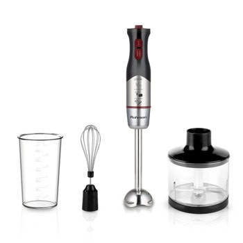 Пасатор Rohnson R-5788, с кана, чопър и бъркалка, 1000W, 2 степени на работа, 0.6/0.5 л. обем, двойно острие с титаниево покритие, инокс | JAR Computers Rohnson R-5788