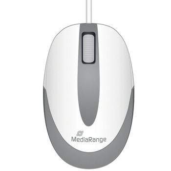 Мишка MediaRange MROS214, оптична (1000 dpi), 3 бутона, USB, умален размер, бяла | JAR Computers MediaRange MROS214