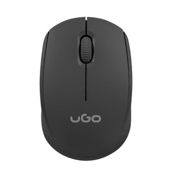Мишка uGo Pico MW100, оптична (1600 dpi), безжична, USB, черна image