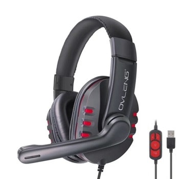 Слушалки Ovleng OV-Q7, микрофон, 20 - 20000 Hz диапазон, 40mm говорители, USB, черни | JAR Computers Слушалки Ovleng OV-Q7 20492