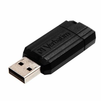 Памет 128GB USB Flash Drive, Verbatim Pinstribe, USB 2.0, черна | JAR Computers Verbatim Pinstripe 128GB