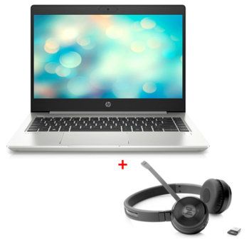 Лаптоп HP ProBook 440 G7 (8MH31EA)(сребрист) в комплект със слушалки HP Wireless Duo, четириядрен Comet Lake Intel Core i7-10510U 1.8/4.9 GHz, 14" (35.56 cm) Full HD IPS Anti-Glare Display & GF MX250 2GB, 8GB DDR4, 512GB SSD, USB 3.1 Type-C, Free DOS | JAR Computers HP ProBook 440 G7 + W3K09AA