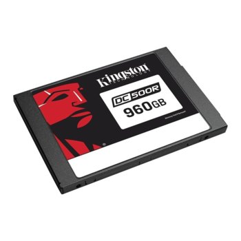 Памет SSD 960GB Kingston DC500R, SATA III 6Gb/s, 2.5" (6.35 cm), скорост на четене 555 MB/s, скорост на запис 525MB/s | JAR Computers Kingston DC500R 960GB SATA, 2.5in