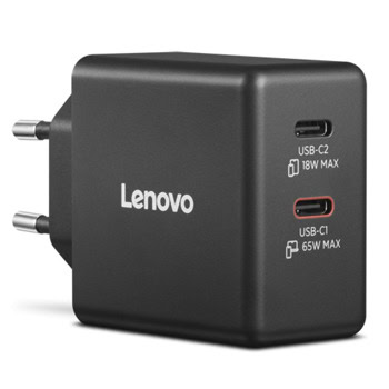 Lenovo Dual USB-C 65W GaN Charger Black 40AW065BEU
