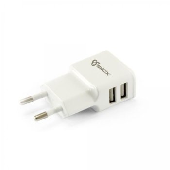 Зарядно устройство (адаптер) SBOX HC-23, 2x USB, 220V към 2x 5V (1A и 2.1A) | JAR Computers Адаптер SBOX HC-23 2x USB