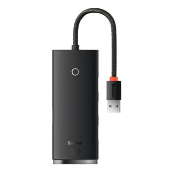 USB Хъб Baseus WKQX030001, 5 порта, от USB Type-A към 4x USB 3.0 Type-A, 1x USB Type-C, черен | JAR Computers Baseus WKQX030001