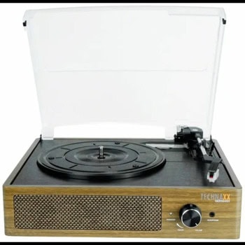 Грамофон Technaxx Retro BT TX-186, 33/45/78 об/мин, ремъчно задвижване, Bluetooth, AUX, RCA, USB, черно-кафяв | JAR Computers Technaxx Retro BT TX-186