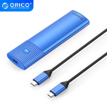 Кутия Orico PWM2 G2, за M.2 2280 SSD, NVMe, USB3.2 Gen2 Type-C, кабел от USB-C(м) към USB-C(м), 0.3m, синя | JAR Computers кутия orico pwm2 g2 blue