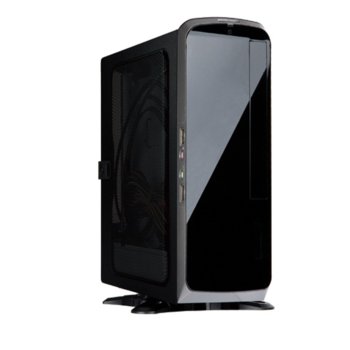 Кутия In-Win, BQ660, Mini-ITX, черен със сива лента, захранване 150W, подходяща за закачване към монитор. | JAR Computers In-Win BQ660 150W PSU BQ660.AD150PU3HAC.B