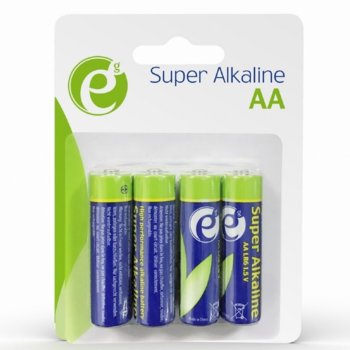 Батерии алкални Gembird AA LR06 Alkaline, AА, 1.5V, 4 бр. в опаковка | JAR Computers Battery Gembird AA LR06 Alkaline 1.5V 4 pcs set