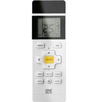 Дистанционно One For All URC1035, универсалнo, за климатици, LCD екран, включва всички основни функции (5 опции), регулиране на скоростта на вентилатора и функция за таймер, бяло | JAR Computers One For All URC1035 6252