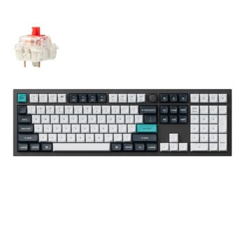 Клавиатура Keychron Q6 Max, жична/безжична, механична, Gateron Jupiter Red суич, гейминг, RGB подсветка, черна, Bluetooth, USB | JAR Computers Keychron Q6M-M1
