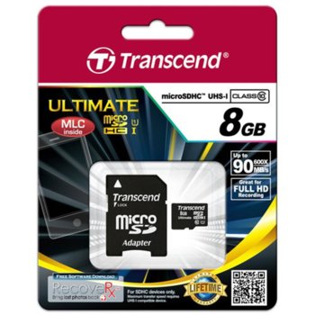 8GB microSDHC Transcend Ultimate 600x TS8GUSDHC10