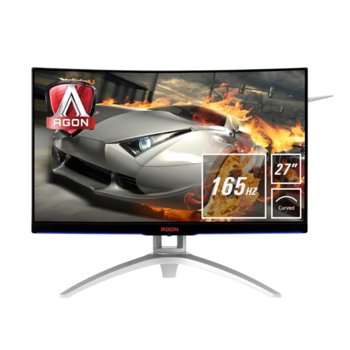 Монитор AOC AG272FCX6, 27" (68.58 cm) MVA панел, 165Hz, Full HD, 1ms, 50000000:1, 250 cd/m2, DisplayPort, HDMI, VGA | JAR Computers AOC AG272FCX6