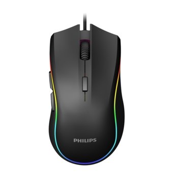 Мишка Philips SPK9403B/00, оптична (4000 dpi), гейминг, 7 бутона, Ambiglow подсветка, USB, черна | JAR Computers Philips SPK9403B/00