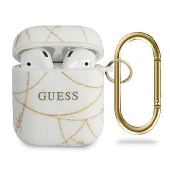 Защитен калъф Guess Gold Chain за Apple Airpods / Apple Airpods 2, бял | JAR Computers Guess Gold Chain GUACA2TPUCHWH