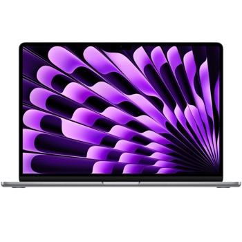 Лаптоп Apple MacBook Air 15.3 M3 (MRYN3ZE/A)(Space Grey), осемядрен Apple M3 4.05GHz, 15.3" (38.86cm) Liquid Retina IPS Display, 8GB LPDDR5, 512GB SSD, 2x Thunderbolt 4, macOS, десетядрен М3 GPU | JAR Computers Apple MacBook Air 15.3 M3 8/512GB MRYN3ZE/A