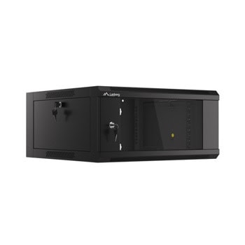 Комуникационен шкаф Lanberg WFFA-5604-10B, 19", 4U, 27.7 x 60 x 57 cm, товароносимост до 60кг, черен | JAR Computers Lanberg WFFA-5604-10B