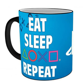 Чаша ABYstyle Playstation Mug Heat Change Eat Sleep Repeat, 320ml, керамика, синя | JAR Computers ABYstyle Playstation Mug Heat Change Eat Sleep Rep
