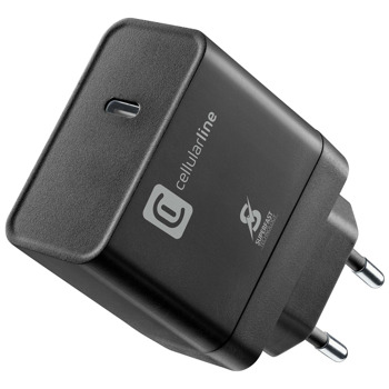 Зарядно устройство Cellularline USB-C Charger 9260, от контакт към 1x USB C(ж), 45W, 5A, черно | JAR Computers Cellularline USB Charger IT9260