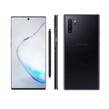 Смартфон Samsung SM-N970F Galaxy Note10+ (Aura Black), поддържа 2 sim карти, 6.8" (17.27 cm) WQHD Dynamic AMOLED дисплей, осемядрен Exynos 9825 2.73 GHz, 12GB RAM, 256GB ROM, 12.0 + 12.0 + 16.0 MPix & 10 MPix камера, Android 9.0, 196g | JAR Computers Samsung SM-N970F Galaxy Note10+ 256GB Aura Black