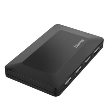 USB Хъб Hama (200122), 4 порта, от USB Type-A към 4x USB 2.0 Type-A, 480 Mbps, черен | JAR Computers HAMA-200122