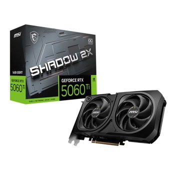 Видео карта Nvidia GF RTX 5060 Ti, 16GB, MSI SHADOW 2X PLUS, OC, PCI-E 5.0, GDDR7, 128-bit, DisplayPort, HDMI | JAR Computers Видео карта MSI SHADOW 2X Plus GF RTX 5060 Ti