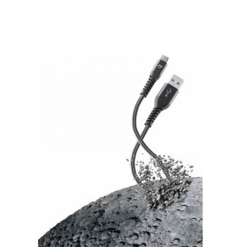 Кабел Cellular Line Tetra Force, от USB A(м) към USB C(м), 0.15m., черен | JAR Computers Cellular Line Tetra Force USB C 15cm
