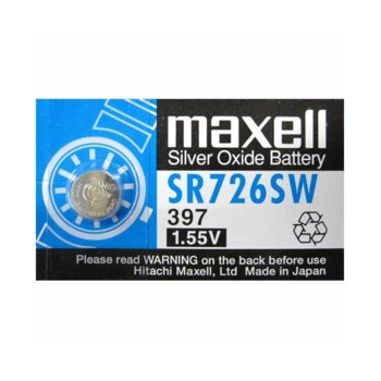 Батерия сребърна Maxell SR, SR726SW, 1.55V, 1 бр. | JAR Computers Батерия сребърна Maxell SR, 1.55V, 1 бр. SR726SW