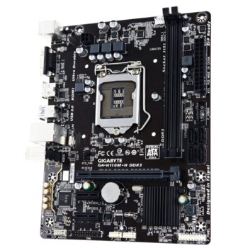 Дънна платка Gigabyte GA-H110M-H DDR3 (rev 1.0), H110, LGA1151, DDR3, PCI-E (HDMI&VGA), 4x SATA 6Gb/s, 2x USB 3.0, microATX | JAR Computers Gigabyte GA-H110M-H DDR3 (rev. 1.0)