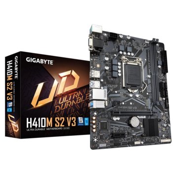Дънна платка Gigabyte H410M S2 V3, H410, LGA1200, DDR4, PCI-E 3.0 (VGA), 4x SATA 6Gb/s, 1x M.2, 2x USB 3.2 Gen 1, Micro ATX | JAR Computers Gigabyte H410M S2 V3