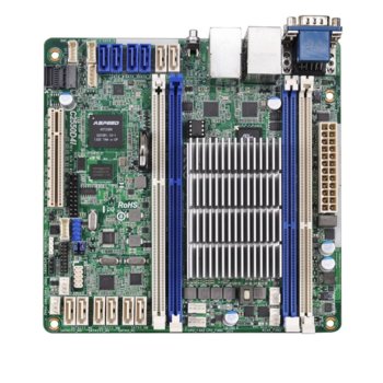 Дънна платка за сървър ASRock Rack C2550D4I, LGA1283, DDR3 ECC/non-ECC Unbuffered UDIMM, 3x LAN1000, 2x SATA 6Gb/s, 4x SATA 3Gb/s, 2x SATA 6Gb/s, 4x SATA 6Gb/s, RAID 0, 1, RAID 0, 1, 10, 2x USB 2.0, Mini ITX | JAR Computers ASRock Rack C2550D4I