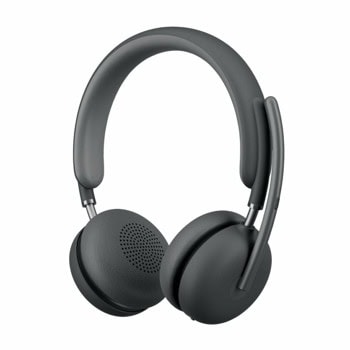 Слушалки Logitech Zone Wireless 2, безжични, Bluetooth, 5 MEMS микрофона, 40mm говорители, ANC шумопотискане, до 40 часа време на работа, графит | JAR Computers Logitech 981-001436