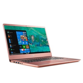 Лаптоп Acer Swift 3 SF314-54-57PK (NX.GYQEX.004)(розов), четириядрен Kaby Lake R Intel Core i5-8250U 1.6/3.4 GHz, 14" (35.56 cm) Full HD Anti-Glare Display, (HDMI), 8GB DDR4, 256GB SSD, 2x USB 3.0, Windows 10, 1.6 kg | JAR Computers Acer Swift 3 SF314-54-57PK