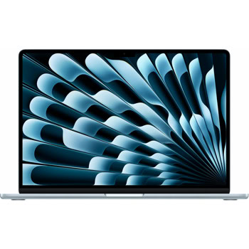 Лаптоп Apple MacBook Air 15 2025 (MC7A4ZE/A)(Sky Blue), десетядрен Apple M4 4.46 GHz, 15.3" (38.86cm) Liquid Retina True Tone 500nits IPS Display, 16GB LPDDR5X, 256GB SSD, 2x Thunderbolt 4, macOS | JAR Computers Apple MacBook Air 15 2025 16/256GB Sky Blue