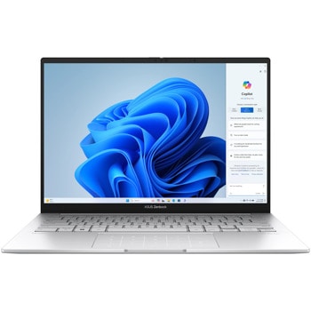 Лаптоп Asus Zenbook 14 UX3405MA-PP212W (90NB11R2-M00MY0)(сребрист), шестнадесетядрен Intel Core Ultra 7 155H 1.4/4.8GHz, 14" (35.56cm) OLED WQXGA+ 120Hz Glare Display, (HDMI), 16GB LPDDR5X, 1TB SSD NVMe, 2x Thunderbolt 4, Windows 11 Home, 1.2kg | JAR Computers Asus Zenbook 14 UX3405MA-PP212W 90NB11R2-M00MY0