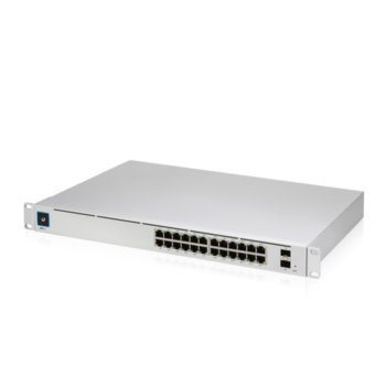 Суич Ubiquiti UniFi USW-Pro-24 (Разопакован продукт), 1000 Mbps, 24 порта, 24x 10/100/1000 Mbps, 2x SFP+, | JAR Computers Ubiquiti USW-Pro-24 Разопакован продукт